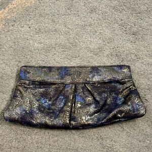 Lauren Merkin Blue and Silver Clutch